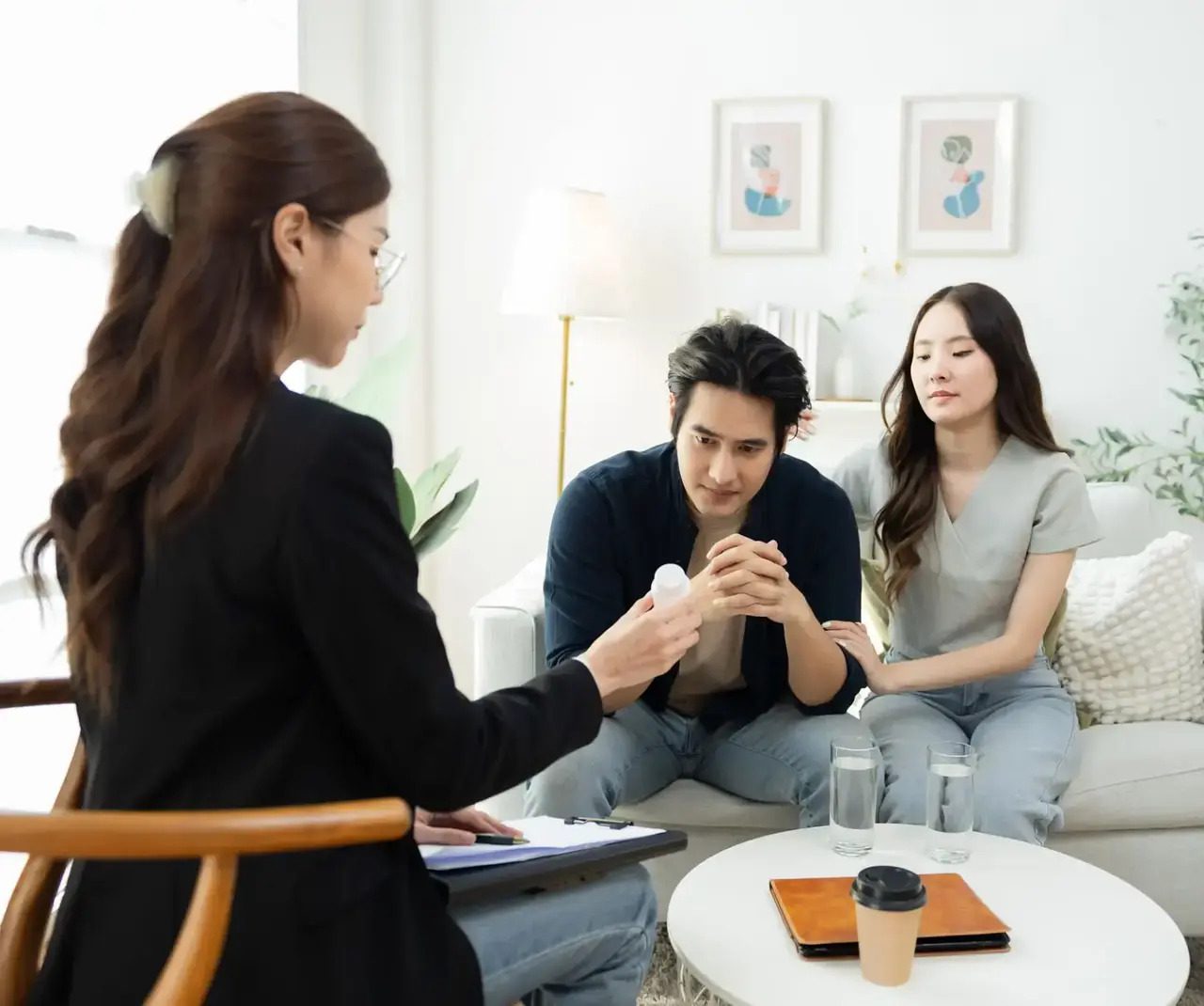 Couple receiving advice from a professional consultant.